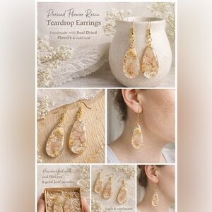 Gold Leaf Teardrop Earrings